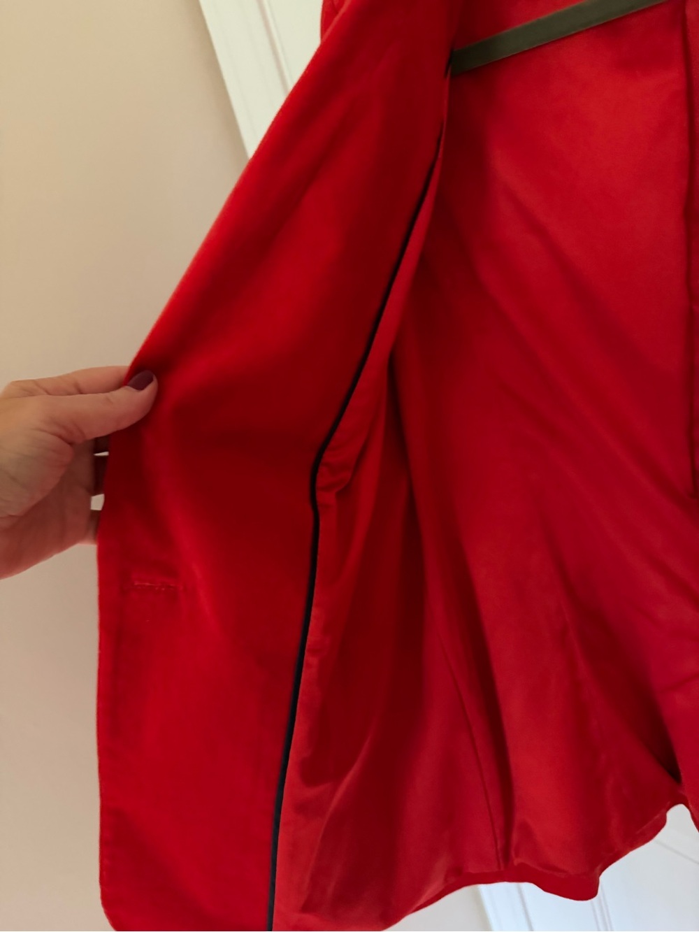 Boden Red Single-Button Velvet Blazer - Picture 7 of 8